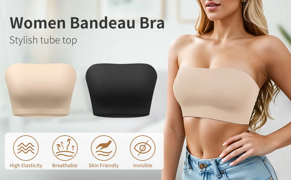 Sexy Seamless Strapless Tube Top Bra Women's Half Cup Ultra Thin Silicone Non-slip Underwear Off-the-shoulder Dress Lingerie Sexy Seamless Strapless Tube Top Bra Women's Half Cup Ultra Thin Silicone Non-slip Underwear Off-the-shoulder Dress Lingerie