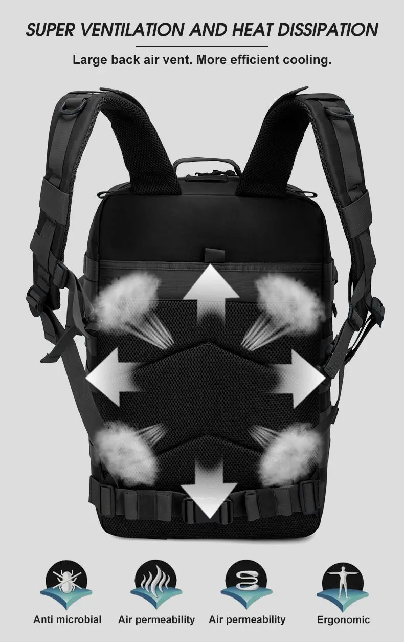 45L/25L Tactical Backpack Men's Travel Large Capacity Rucksacks Men Waterproof Outdoor Sports Multi-functional Bags 45L/25L Tactical Backpack Men's Travel Large Capacity Rucksacks Men Waterproof Outdoor Sports Multi-functional Bags