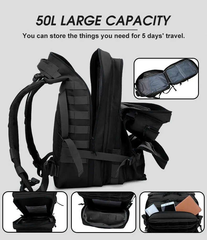 45L/25L Tactical Backpack Men's Travel Large Capacity Rucksacks Men Waterproof Outdoor Sports Multi-functional Bags 45L/25L Tactical Backpack Men's Travel Large Capacity Rucksacks Men Waterproof Outdoor Sports Multi-functional Bags