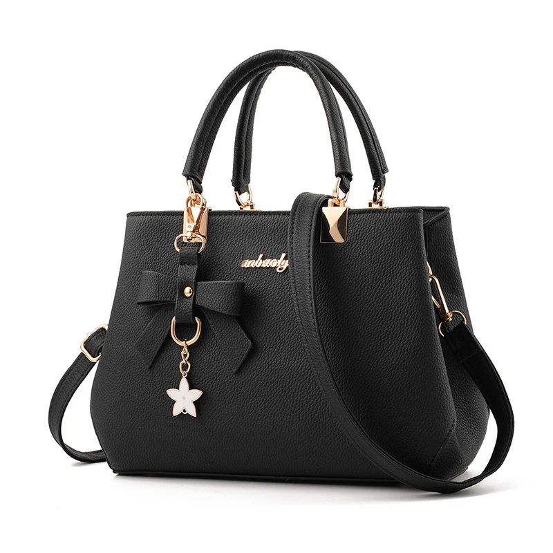 Yogodlns Elegant Women Messenger Bags with flower pendant Office Ladies Totes Pure Handbag for female Crossbody Shoulder Bags Yogodlns Elegant Women Messenger Bags with flower pendant Office Ladies Totes Pure Handbag for female Crossbody Shoulder Bags