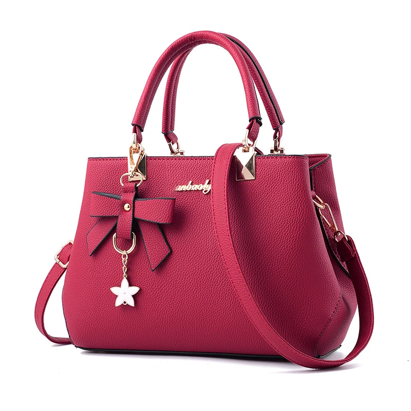 Yogodlns Elegant Women Messenger Bags with flower pendant Office Ladies Totes Pure Handbag for female Crossbody Shoulder Bags Yogodlns Elegant Women Messenger Bags with flower pendant Office Ladies Totes Pure Handbag for female Crossbody Shoulder Bags