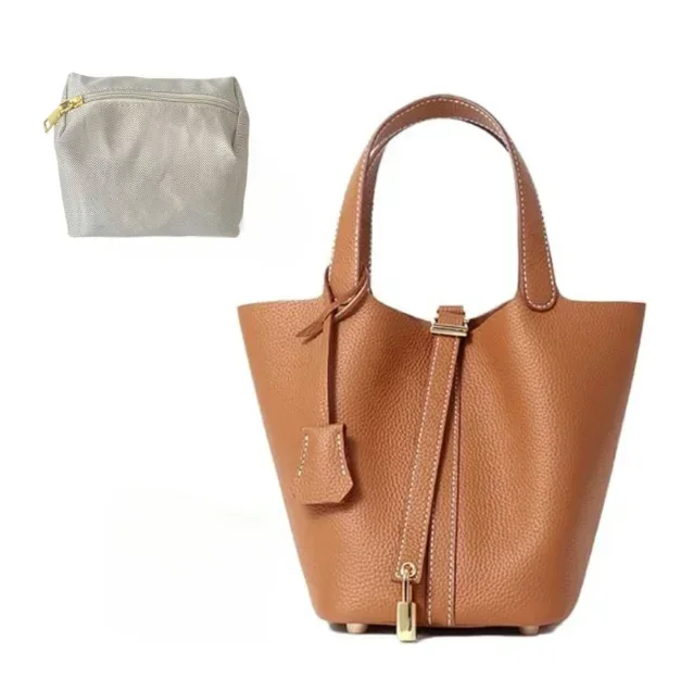 Ladies Handbag Female Bucket Bag Basket Shoulder Bag Travel BagLeather Bucket BagLarge Soft Leather Tote with Lock Daily Ladies Handbag Female Bucket Bag Basket Shoulder Bag Travel BagLeather Bucket BagLarge Soft Leather Tote with Lock Daily