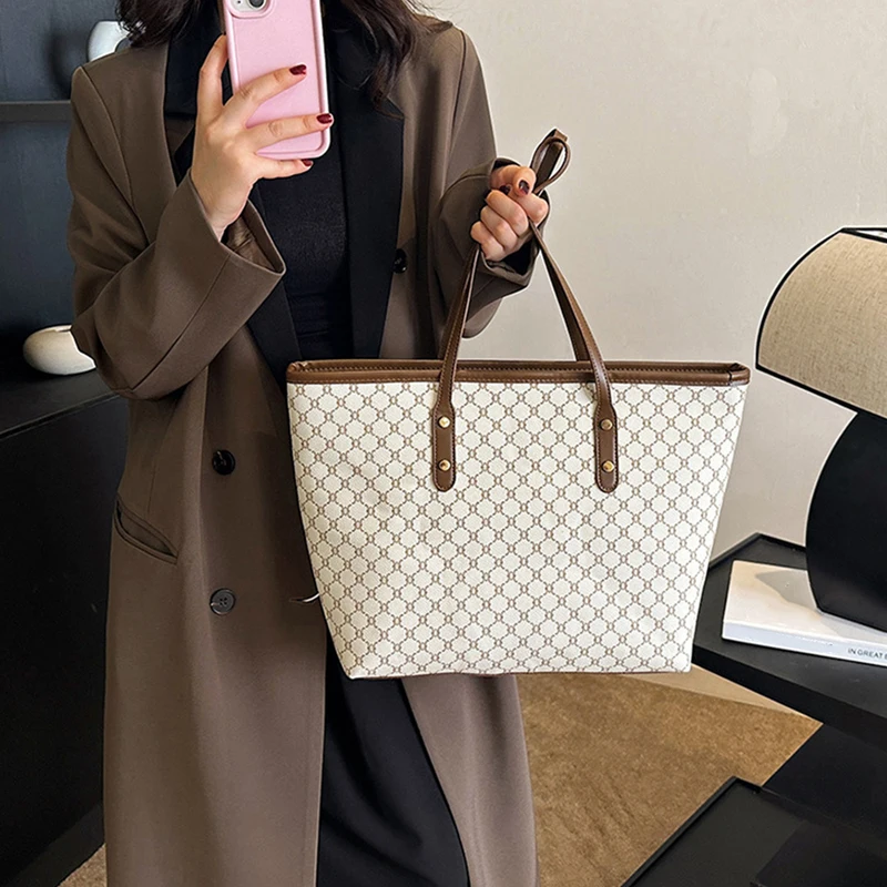 Large Capacity Shoulder Bag Women's PU Leather Handbag for Commuting and Casual Use Versatile Tote Bag Large Capacity Shoulder Bag Women's PU Leather Handbag for Commuting and Casual Use Versatile Tote Bag