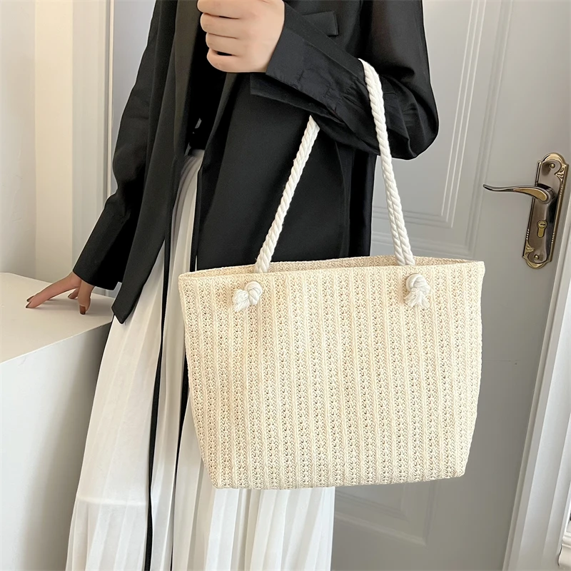 Popular Large Capacity Girls Handmade Weave Straw Bag Bohemian Style Shopper Tote Beach Handbags Popular Large Capacity Girls Handmade Weave Straw Bag Bohemian Style Shopper Tote Beach Handbags