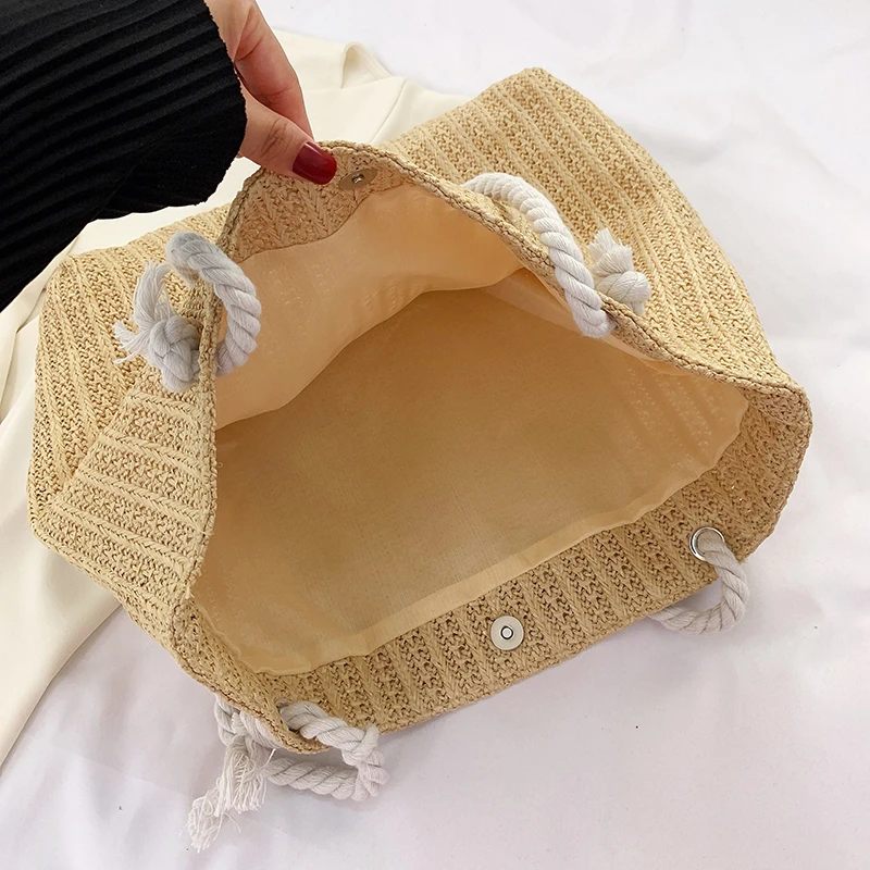 Popular Large Capacity Girls Handmade Weave Straw Bag Bohemian Style Shopper Tote Beach Handbags Popular Large Capacity Girls Handmade Weave Straw Bag Bohemian Style Shopper Tote Beach Handbags
