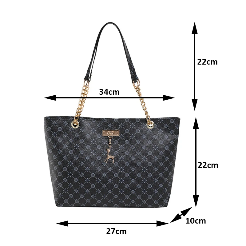 New Presbyopia Handbag Texture Soft Leather Large Capacity Tote Women Bag With Hanging Accessories Shoulder Bag New Presbyopia Handbag Texture Soft Leather Large Capacity Tote Women Bag With Hanging Accessories Shoulder Bag