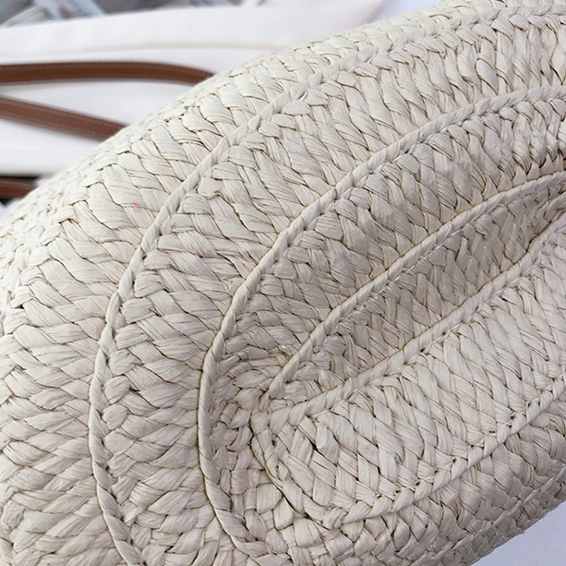 Women's Large Capacity Shoulder Bag Summer Straw Woven Basket Handbag Fashion Female Luxury Designer Beach Bag Bali Shopper Tote Women's Large Capacity Shoulder Bag Summer Straw Woven Basket Handbag Fashion Female Luxury Designer Beach Bag Bali Shopper Tote