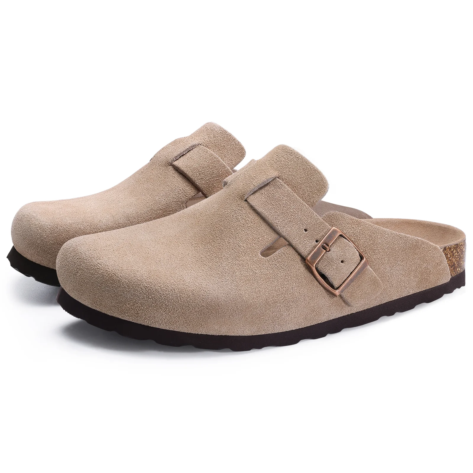 KIDMI Cork Clogs Slippers For Women Cork Footbed Beach Sandals Outdoor Suede Clogs Sandals With Adjustable Buckle Men Sandals KIDMI Cork Clogs Slippers For Women Cork Footbed Beach Sandals Outdoor Suede Clogs Sandals With Adjustable Buckle Men Sandals