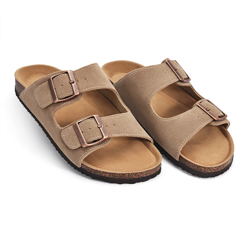 KIDMI Cork Clogs Slippers For Women Cork Footbed Beach Sandals Outdoor Suede Clogs Sandals With Adjustable Buckle Men Sandals KIDMI Cork Clogs Slippers For Women Cork Footbed Beach Sandals Outdoor Suede Clogs Sandals With Adjustable Buckle Men Sandals