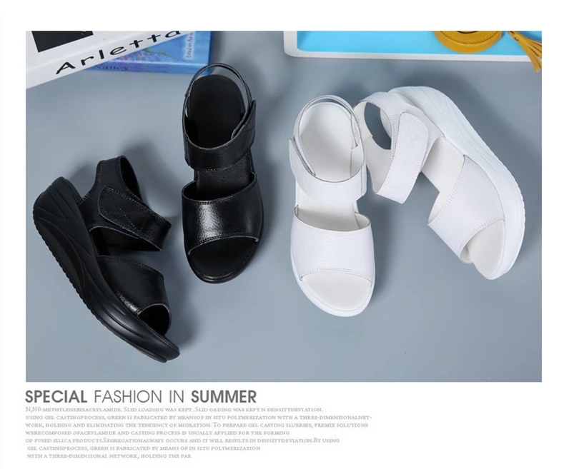 WOIZGIC Women's Mother Ladies Female Genuine Leather Shoes Sandals Woman Platform Hook Loop Casual Summer Cool Beach AM-9018 WOIZGIC Women's Mother Ladies Female Genuine Leather Shoes Sandals Woman Platform Hook Loop Casual Summer Cool Beach AM-9018