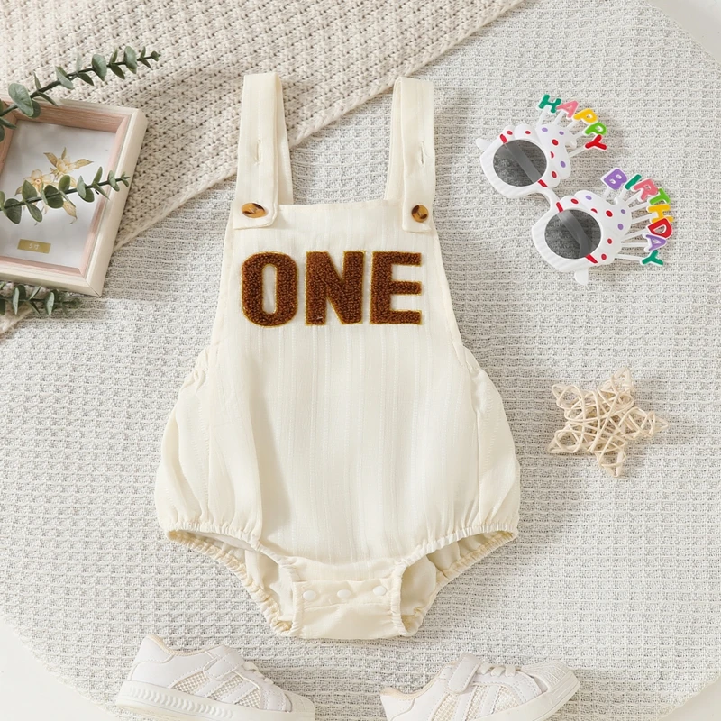 Summer Baby Boy 1st Birthday Outfit Sleeveless Backless 1 Year Old Overalls Cake Smash Romper for First Birthday Summer Baby Boy 1st Birthday Outfit Sleeveless Backless 1 Year Old Overalls Cake Smash Romper for First Birthday