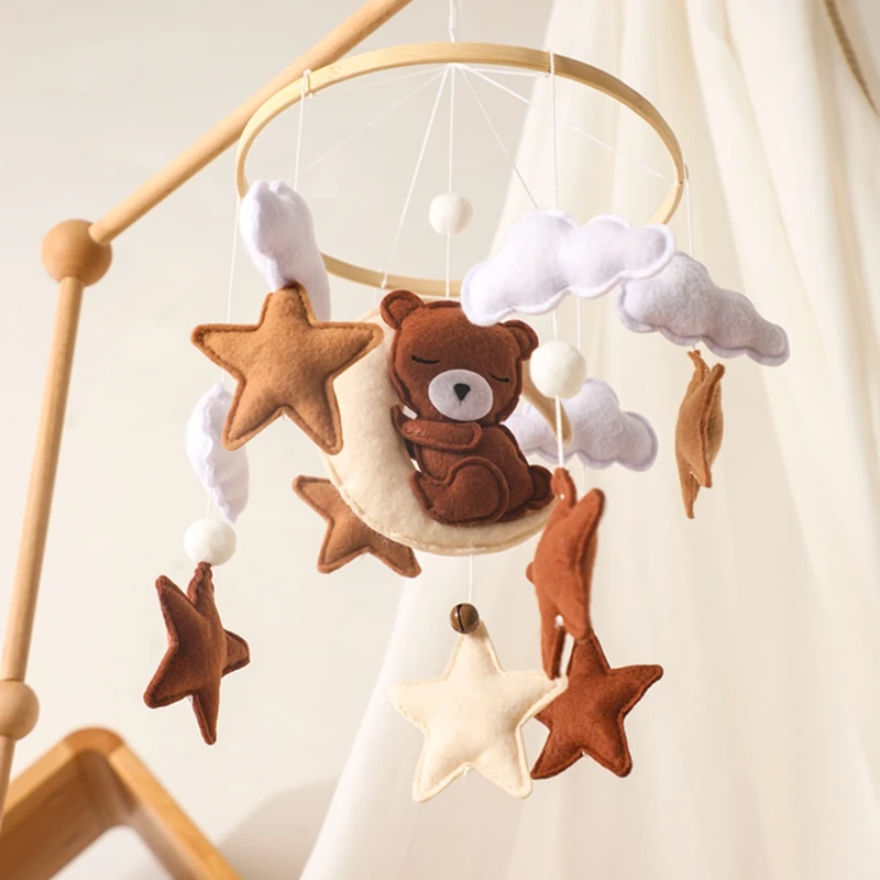 Let's Make Wooden Baby Rattles Soft Felt Cartoon Bear Cloudy Star Moon Hanging Bed Bell Mobile Crib Montessori Education Toys Let's Make Wooden Baby Rattles Soft Felt Cartoon Bear Cloudy Star Moon Hanging Bed Bell Mobile Crib Montessori Education Toys