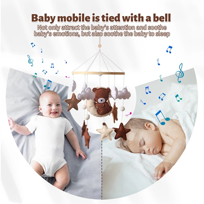 Let's Make Wooden Baby Rattles Soft Felt Cartoon Bear Cloudy Star Moon Hanging Bed Bell Mobile Crib Montessori Education Toys Let's Make Wooden Baby Rattles Soft Felt Cartoon Bear Cloudy Star Moon Hanging Bed Bell Mobile Crib Montessori Education Toys