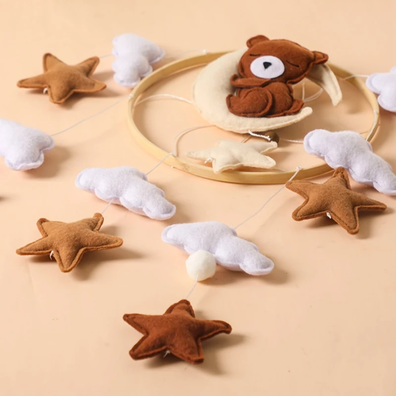 Let's Make Wooden Baby Rattles Soft Felt Cartoon Bear Cloudy Star Moon Hanging Bed Bell Mobile Crib Montessori Education Toys Let's Make Wooden Baby Rattles Soft Felt Cartoon Bear Cloudy Star Moon Hanging Bed Bell Mobile Crib Montessori Education Toys