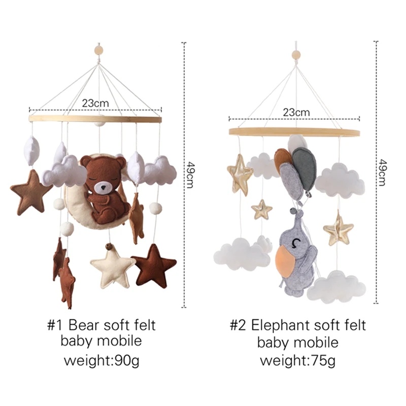 Let's Make Wooden Baby Rattles Soft Felt Cartoon Bear Cloudy Star Moon Hanging Bed Bell Mobile Crib Montessori Education Toys Let's Make Wooden Baby Rattles Soft Felt Cartoon Bear Cloudy Star Moon Hanging Bed Bell Mobile Crib Montessori Education Toys