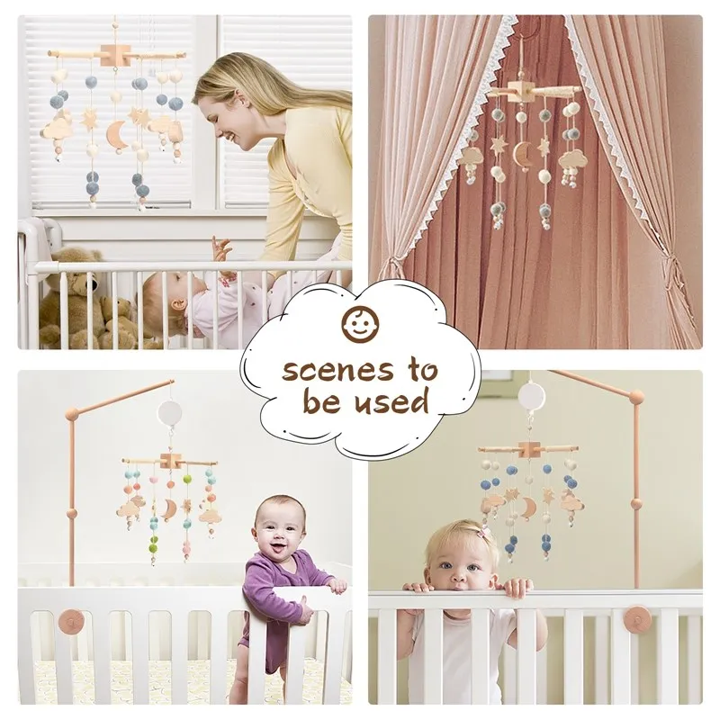 Baby Crib Mobile Wooden Bed Bell Rattle Toy Soft Felt Hot Air Balloon Wind Chime Pendant Newborn Comfort Bed Bell Toys Baby Gift Baby Crib Mobile Wooden Bed Bell Rattle Toy Soft Felt Hot Air Balloon Wind Chime Pendant Newborn Comfort Bed Bell Toys Baby Gift