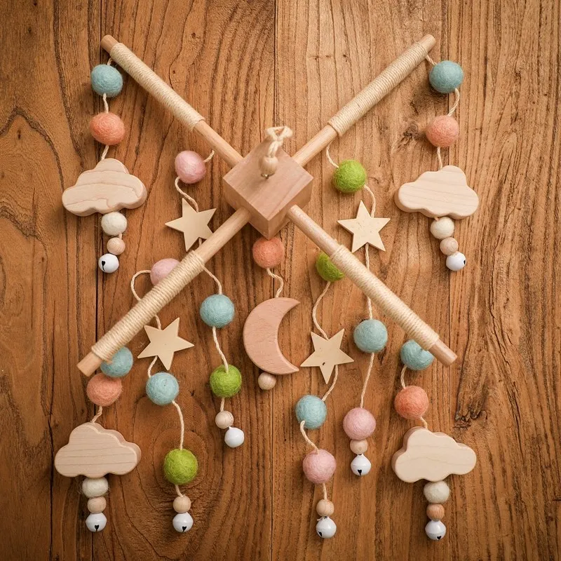 Baby Crib Mobile Wooden Bed Bell Rattle Toy Soft Felt Hot Air Balloon Wind Chime Pendant Newborn Comfort Bed Bell Toys Baby Gift Baby Crib Mobile Wooden Bed Bell Rattle Toy Soft Felt Hot Air Balloon Wind Chime Pendant Newborn Comfort Bed Bell Toys Baby Gift