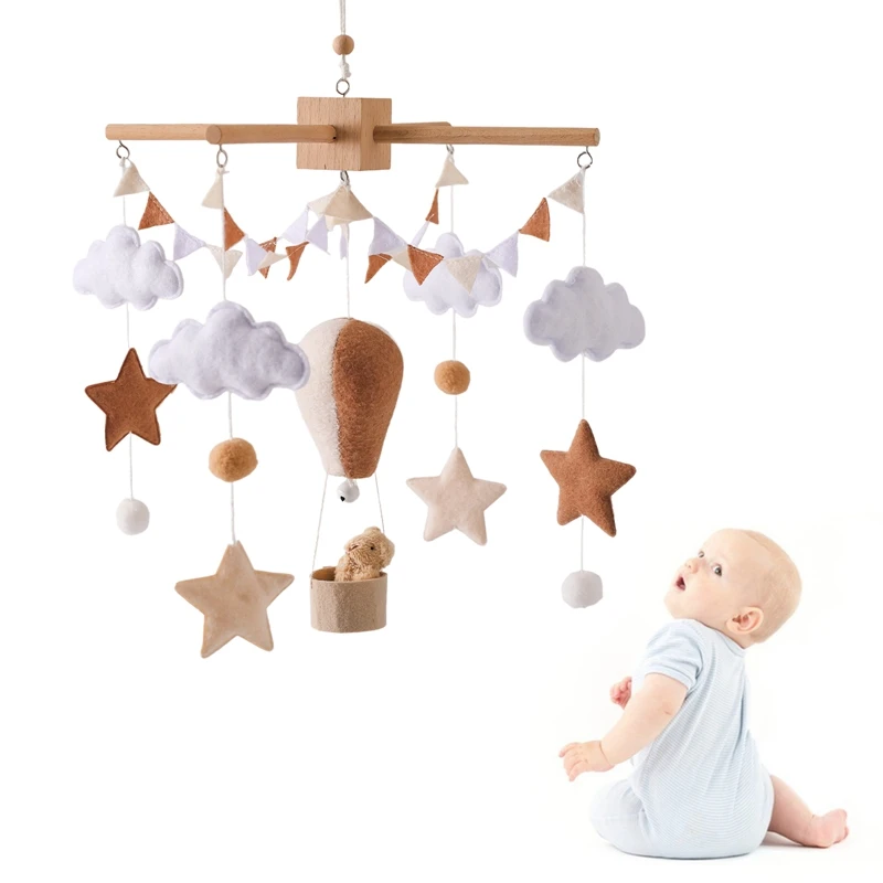 Baby Crib Mobile Wooden Bed Bell Rattle Toy Soft Felt Hot Air Balloon Wind Chime Pendant Newborn Comfort Bed Bell Toys Baby Gift Baby Crib Mobile Wooden Bed Bell Rattle Toy Soft Felt Hot Air Balloon Wind Chime Pendant Newborn Comfort Bed Bell Toys Baby Gift