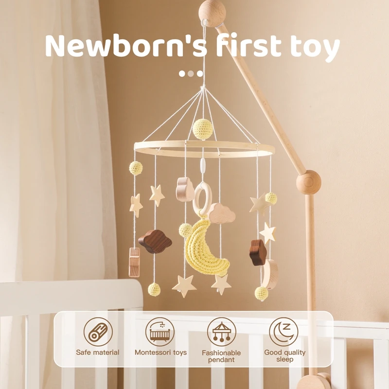 Baby Crib Mobile Wooden Bed Bell Rattle Toy Soft Felt Hot Air Balloon Wind Chime Pendant Newborn Comfort Bed Bell Toys Baby Gift Baby Crib Mobile Wooden Bed Bell Rattle Toy Soft Felt Hot Air Balloon Wind Chime Pendant Newborn Comfort Bed Bell Toys Baby Gift