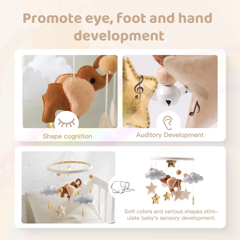 Baby Crib Mobile Wooden Bed Bell Rattle Toy Soft Felt Hot Air Balloon Wind Chime Pendant Newborn Comfort Bed Bell Toys Baby Gift Baby Crib Mobile Wooden Bed Bell Rattle Toy Soft Felt Hot Air Balloon Wind Chime Pendant Newborn Comfort Bed Bell Toys Baby Gift
