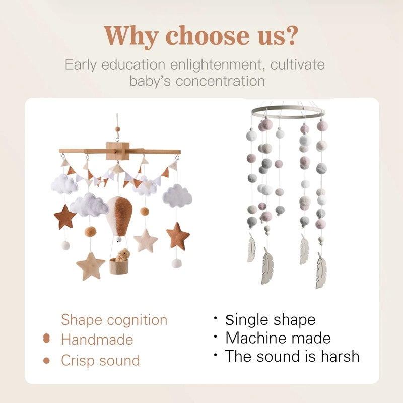 Baby Crib Mobile Wooden Bed Bell Rattle Toy Soft Felt Hot Air Balloon Wind Chime Pendant Newborn Comfort Bed Bell Toys Baby Gift Baby Crib Mobile Wooden Bed Bell Rattle Toy Soft Felt Hot Air Balloon Wind Chime Pendant Newborn Comfort Bed Bell Toys Baby Gift