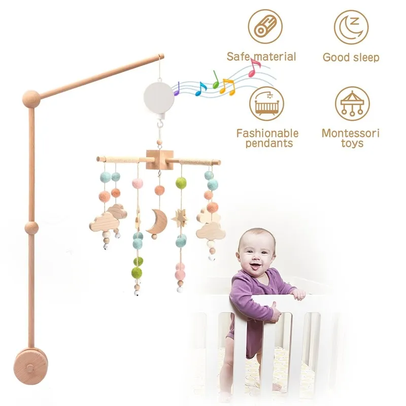 Baby Crib Mobile Wooden Bed Bell Rattle Toy Soft Felt Hot Air Balloon Wind Chime Pendant Newborn Comfort Bed Bell Toys Baby Gift Baby Crib Mobile Wooden Bed Bell Rattle Toy Soft Felt Hot Air Balloon Wind Chime Pendant Newborn Comfort Bed Bell Toys Baby Gift