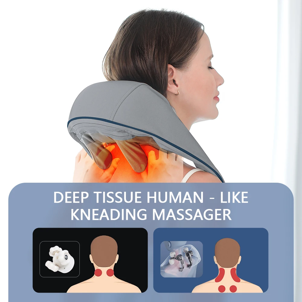 Foreverlily 26W Neck And Shoulder Massager Wireless Shoulder And Back Kneading Massage Shawl Trapezius Neck Cervical masajeador Foreverlily 26W Neck And Shoulder Massager Wireless Shoulder And Back Kneading Massage Shawl Trapezius Neck Cervical masajeador