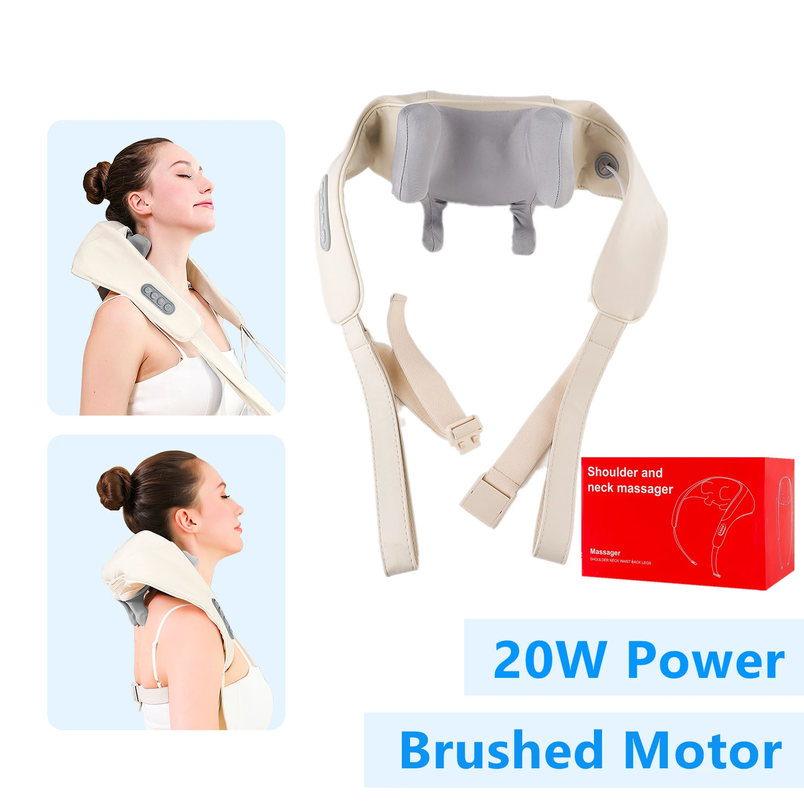Foreverlily 26W Neck And Shoulder Massager Wireless Shoulder And Back Kneading Massage Shawl Trapezius Neck Cervical masajeador Foreverlily 26W Neck And Shoulder Massager Wireless Shoulder And Back Kneading Massage Shawl Trapezius Neck Cervical masajeador