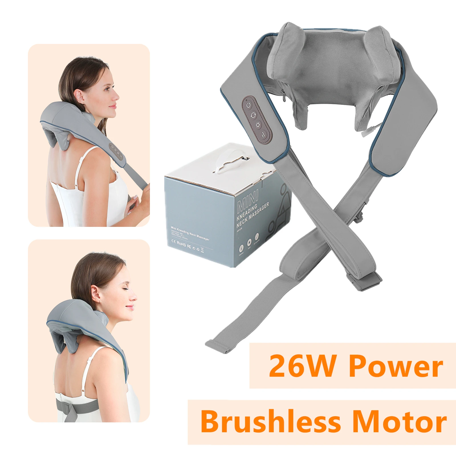 Foreverlily 26W Neck And Shoulder Massager Wireless Shoulder And Back Kneading Massage Shawl Trapezius Neck Cervical masajeador Foreverlily 26W Neck And Shoulder Massager Wireless Shoulder And Back Kneading Massage Shawl Trapezius Neck Cervical masajeador