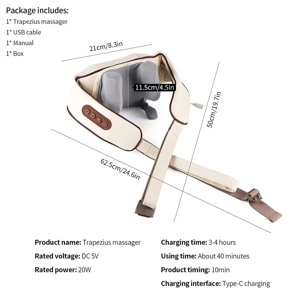 Foreverlily 26W Neck And Shoulder Massager Wireless Shoulder And Back Kneading Massage Shawl Trapezius Neck Cervical masajeador Foreverlily 26W Neck And Shoulder Massager Wireless Shoulder And Back Kneading Massage Shawl Trapezius Neck Cervical masajeador
