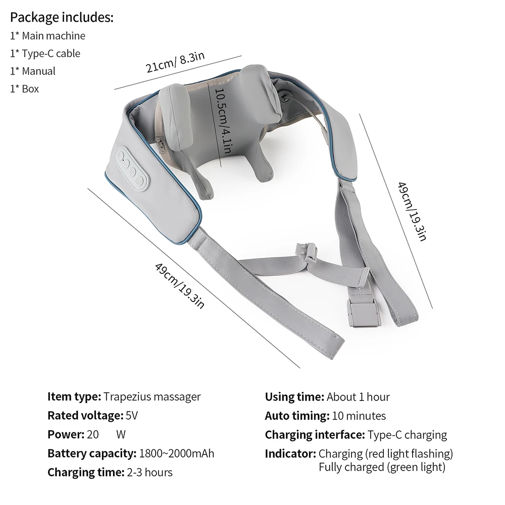 Foreverlily 26W Neck And Shoulder Massager Wireless Shoulder And Back Kneading Massage Shawl Trapezius Neck Cervical masajeador Foreverlily 26W Neck And Shoulder Massager Wireless Shoulder And Back Kneading Massage Shawl Trapezius Neck Cervical masajeador
