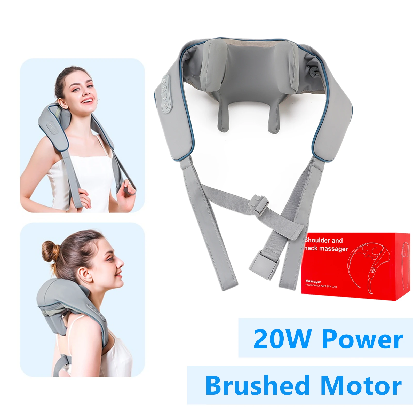 Foreverlily 26W Neck And Shoulder Massager Wireless Shoulder And Back Kneading Massage Shawl Trapezius Neck Cervical masajeador Foreverlily 26W Neck And Shoulder Massager Wireless Shoulder And Back Kneading Massage Shawl Trapezius Neck Cervical masajeador