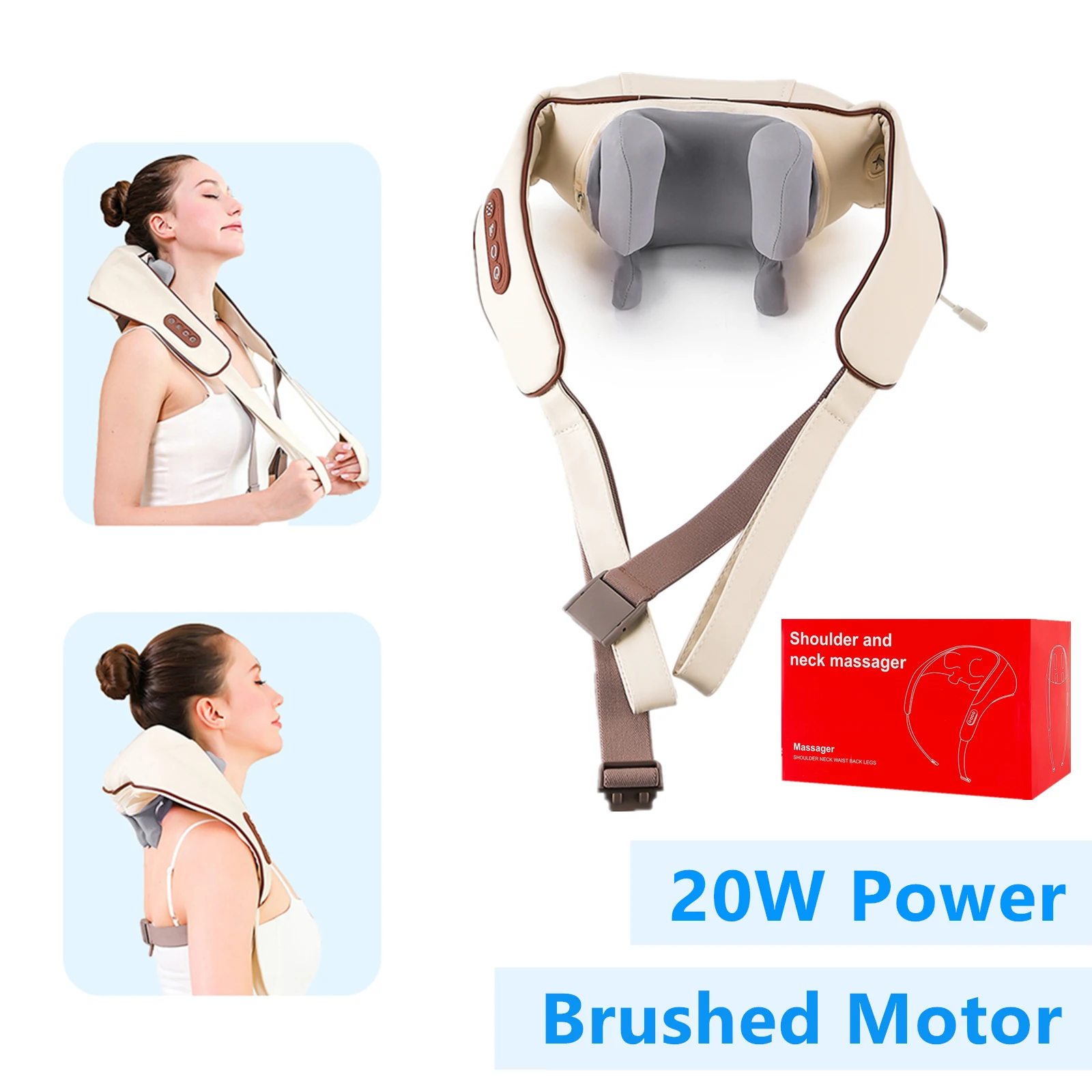 Foreverlily 26W Neck And Shoulder Massager Wireless Shoulder And Back Kneading Massage Shawl Trapezius Neck Cervical masajeador Foreverlily 26W Neck And Shoulder Massager Wireless Shoulder And Back Kneading Massage Shawl Trapezius Neck Cervical masajeador