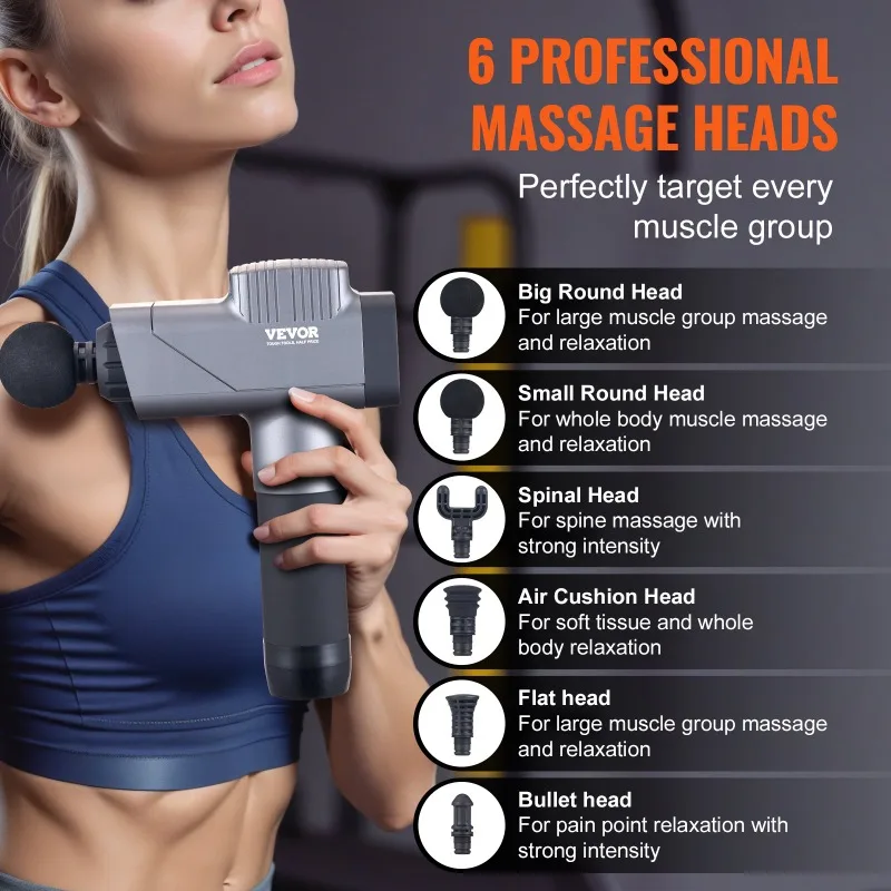 Massage Gun Deep Tissue, Percussion Muscle Massager for Athletes - with 8 Speed Levels & 6 Massage Heads, 16V 2500mAh Batteries Massage Gun Deep Tissue, Percussion Muscle Massager for Athletes - with 8 Speed Levels & 6 Massage Heads, 16V 2500mAh Batteries