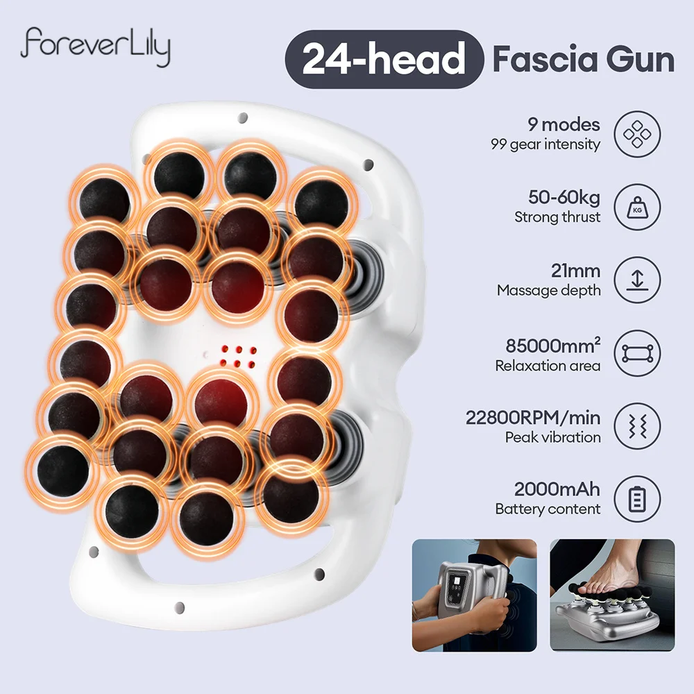 22-Head Fascia Gun High-Frequency Vibration Body Massage Gun Back and Waist Massager Massager Neck Shoulder Massager masajeador 22-Head Fascia Gun High-Frequency Vibration Body Massage Gun Back and Waist Massager Massager Neck Shoulder Massager masajeador