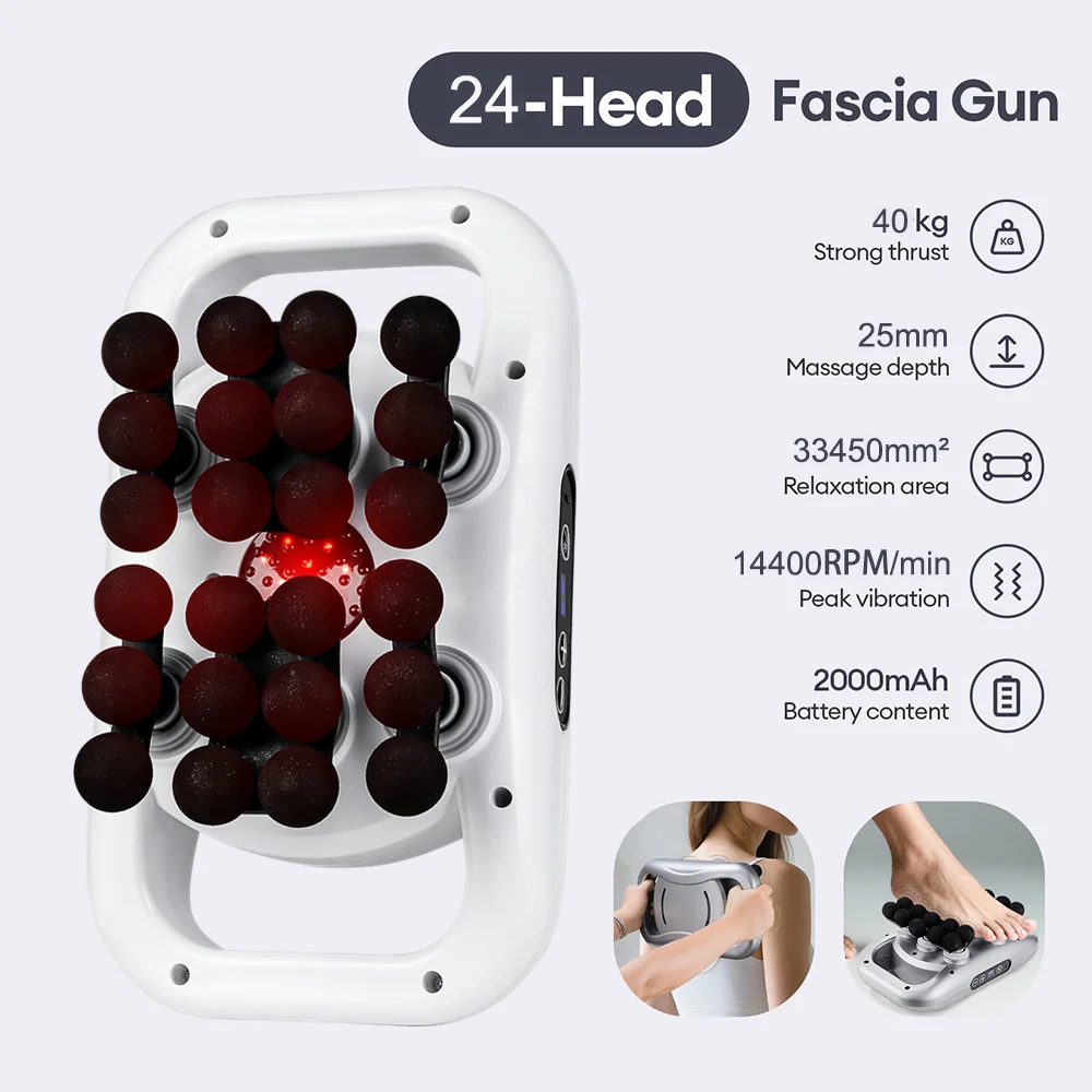 22-Head Fascia Gun High-Frequency Vibration Body Massage Gun Back and Waist Massager Massager Neck Shoulder Massager masajeador 22-Head Fascia Gun High-Frequency Vibration Body Massage Gun Back and Waist Massager Massager Neck Shoulder Massager masajeador