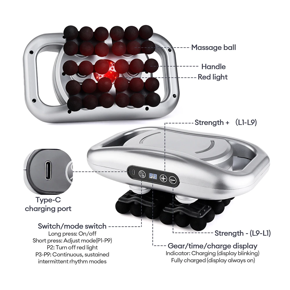 22-Head Fascia Gun High-Frequency Vibration Body Massage Gun Back and Waist Massager Massager Neck Shoulder Massager masajeador 22-Head Fascia Gun High-Frequency Vibration Body Massage Gun Back and Waist Massager Massager Neck Shoulder Massager masajeador