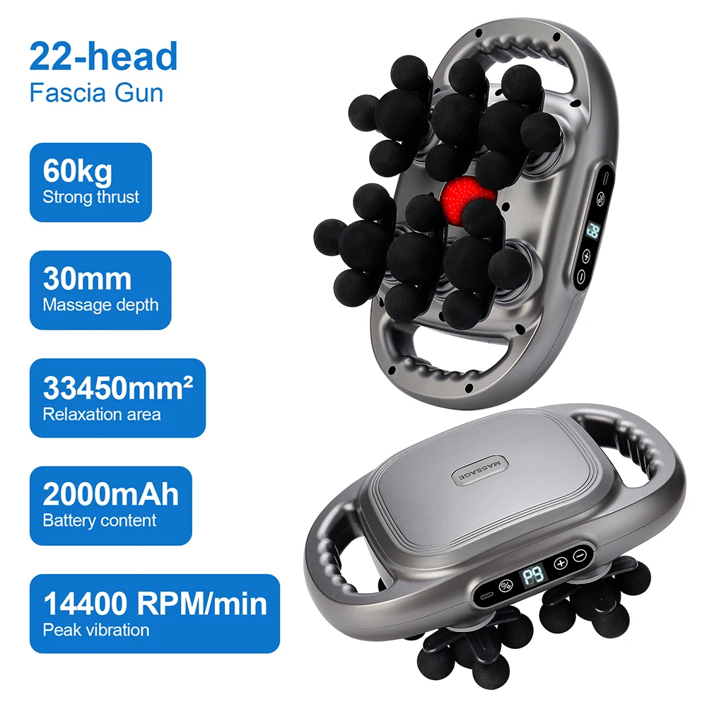 22-Head Fascia Gun High-Frequency Vibration Body Massage Gun Back and Waist Massager Massager Neck Shoulder Massager masajeador 22-Head Fascia Gun High-Frequency Vibration Body Massage Gun Back and Waist Massager Massager Neck Shoulder Massager masajeador
