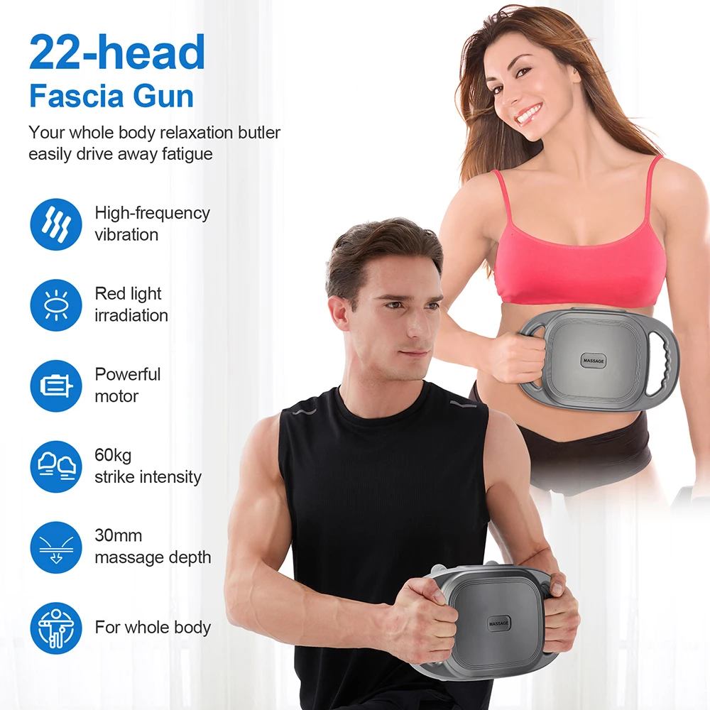 22-Head Fascia Gun High-Frequency Vibration Body Massage Gun Back and Waist Massager Massager Neck Shoulder Massager masajeador 22-Head Fascia Gun High-Frequency Vibration Body Massage Gun Back and Waist Massager Massager Neck Shoulder Massager masajeador