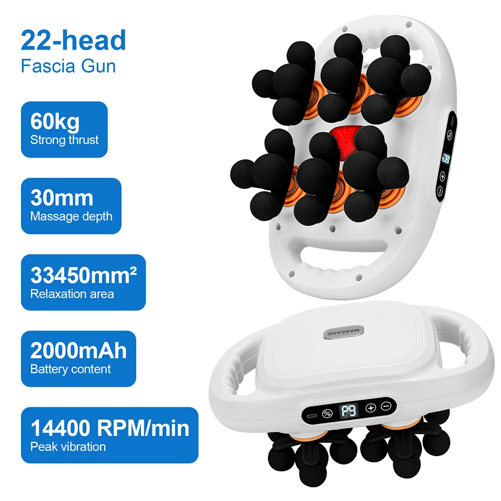 22-Head Fascia Gun High-Frequency Vibration Body Massage Gun Back and Waist Massager Massager Neck Shoulder Massager masajeador 22-Head Fascia Gun High-Frequency Vibration Body Massage Gun Back and Waist Massager Massager Neck Shoulder Massager masajeador