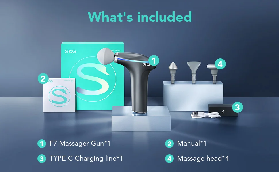 SKG F7-E Massage Gun with Heat, Professional Massage Gun Deep Tissue Handheld Muscle Massager for Athlete Post-Sport Pain Relief SKG F7-E Massage Gun with Heat, Professional Massage Gun Deep Tissue Handheld Muscle Massager for Athlete Post-Sport Pain Relief