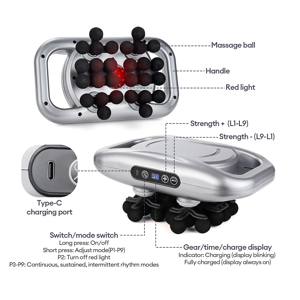 22-Head Fascia Gun High-Frequency Vibration Body Massage Gun Back and Waist Massager Neck Shoulder Massager Muscle masajeador 22-Head Fascia Gun High-Frequency Vibration Body Massage Gun Back and Waist Massager Neck Shoulder Massager Muscle masajeador