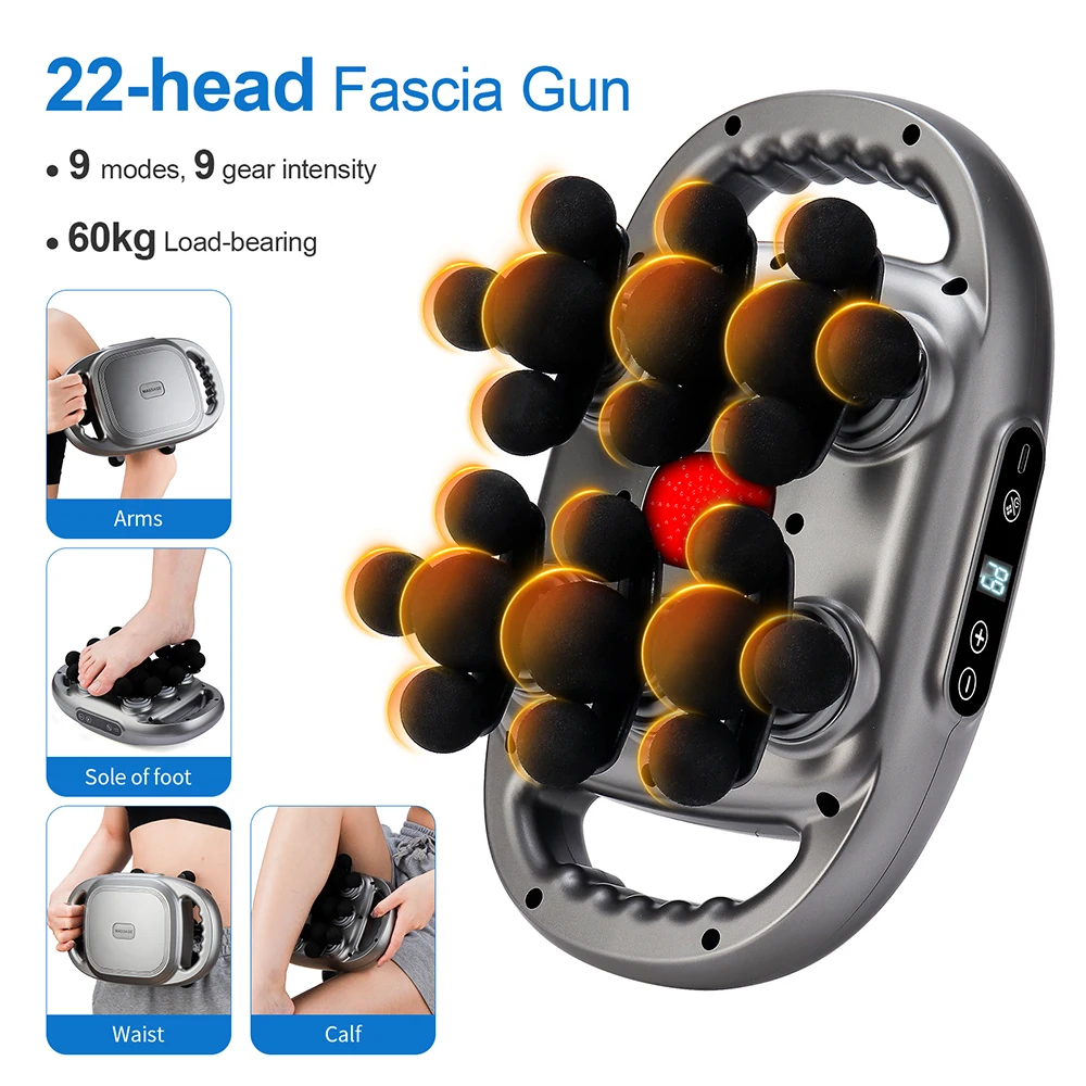 22-Head Fascia Gun High-Frequency Vibration Body Massage Gun Back and Waist Massager Neck Shoulder Massager Muscle masajeador 22-Head Fascia Gun High-Frequency Vibration Body Massage Gun Back and Waist Massager Neck Shoulder Massager Muscle masajeador
