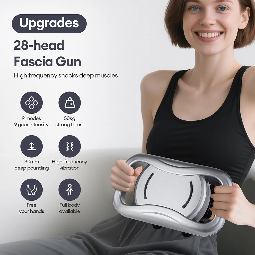 22-Head Fascia Gun High-Frequency Vibration Body Massage Gun Back and Waist Massager Neck Shoulder Massager Muscle masajeador 22-Head Fascia Gun High-Frequency Vibration Body Massage Gun Back and Waist Massager Neck Shoulder Massager Muscle masajeador