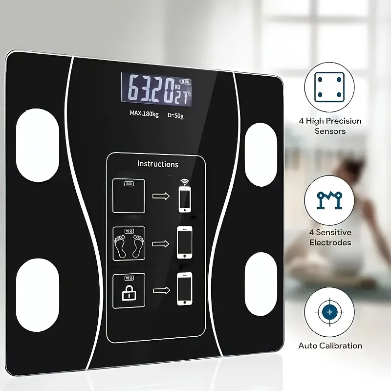 Intelligent Digital Body Scale With Backlit LED Display Screen,Weighing Up To 400 Pounds,Ideal for Weight Management & Fitness Intelligent Digital Body Scale With Backlit LED Display Screen,Weighing Up To 400 Pounds,Ideal for Weight Management & Fitness