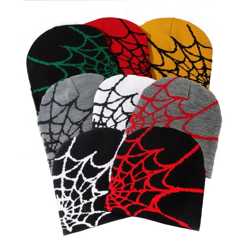 Knitting Spider Web Design Hat Skullies Beanies for Men Women Pullover Pile Cap Y2k Goth Warm Beanie Hats New Hip-hop Street Cap Knitting Spider Web Design Hat Skullies Beanies for Men Women Pullover Pile Cap Y2k Goth Warm Beanie Hats New Hip-hop Street Cap