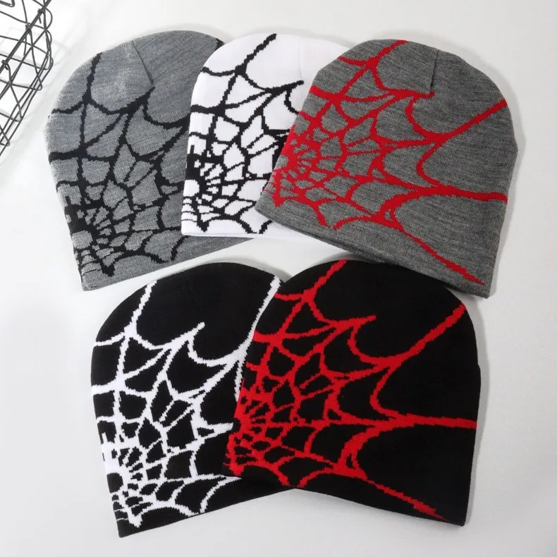 Knitting Spider Web Design Hat Skullies Beanies for Men Women Pullover Pile Cap Y2k Goth Warm Beanie Hats New Hip-hop Street Cap Knitting Spider Web Design Hat Skullies Beanies for Men Women Pullover Pile Cap Y2k Goth Warm Beanie Hats New Hip-hop Street Cap