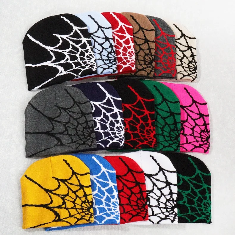 Knitting Spider Web Design Hat Skullies Beanies for Men Women Pullover Pile Cap Y2k Goth Warm Beanie Hats New Hip-hop Street Cap Knitting Spider Web Design Hat Skullies Beanies for Men Women Pullover Pile Cap Y2k Goth Warm Beanie Hats New Hip-hop Street Cap