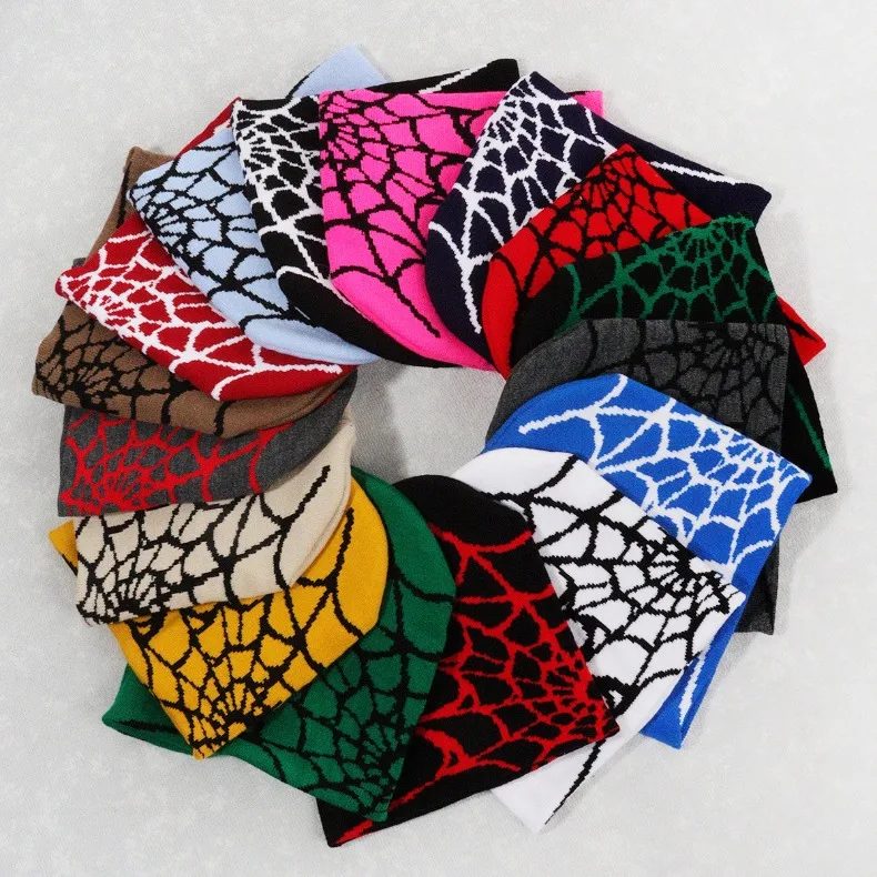 Knitting Spider Web Design Hat Skullies Beanies for Men Women Pullover Pile Cap Y2k Goth Warm Beanie Hats New Hip-hop Street Cap Knitting Spider Web Design Hat Skullies Beanies for Men Women Pullover Pile Cap Y2k Goth Warm Beanie Hats New Hip-hop Street Cap