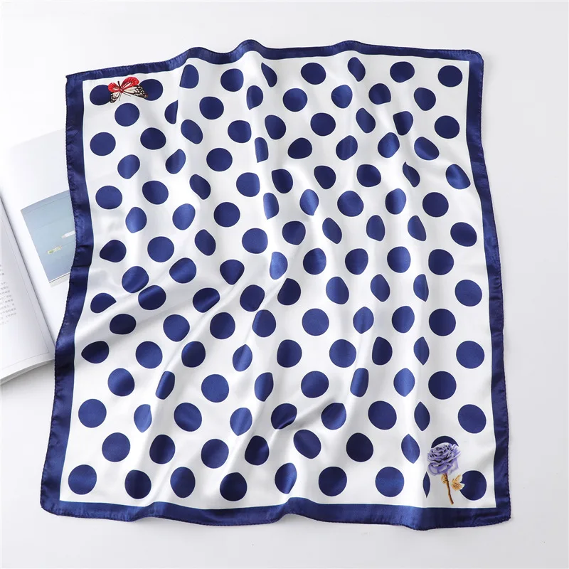 2024 Korean Fashion Dot Butterfly 60x60cm Square Scarf Silk Chiffon Girl Kerchief Wristband Luxury Bandana Women Headscarf Hijab 2024 Korean Fashion Dot Butterfly 60x60cm Square Scarf Silk Chiffon Girl Kerchief Wristband Luxury Bandana Women Headscarf Hijab